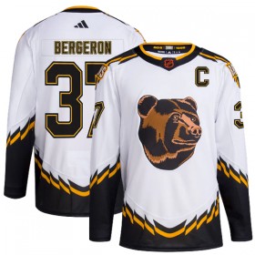 Boston Bruins tröja Patrice Bergeron 37 Adidas 2022-23 Vit Reverse Retro 2.0 Authentic - NHL Tröjor Herr